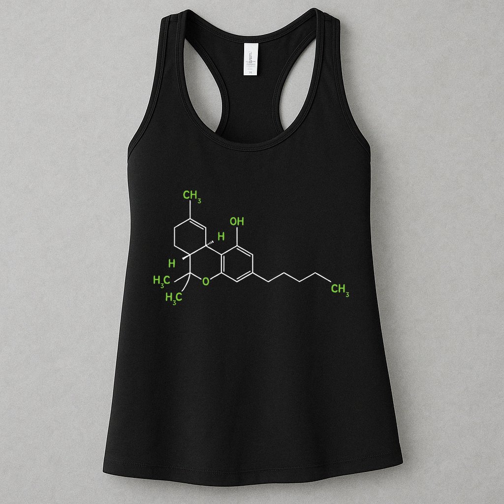 Cannabis Weed Pot Molecule Thc Marijuana Stoner Gift Womens Tank Top