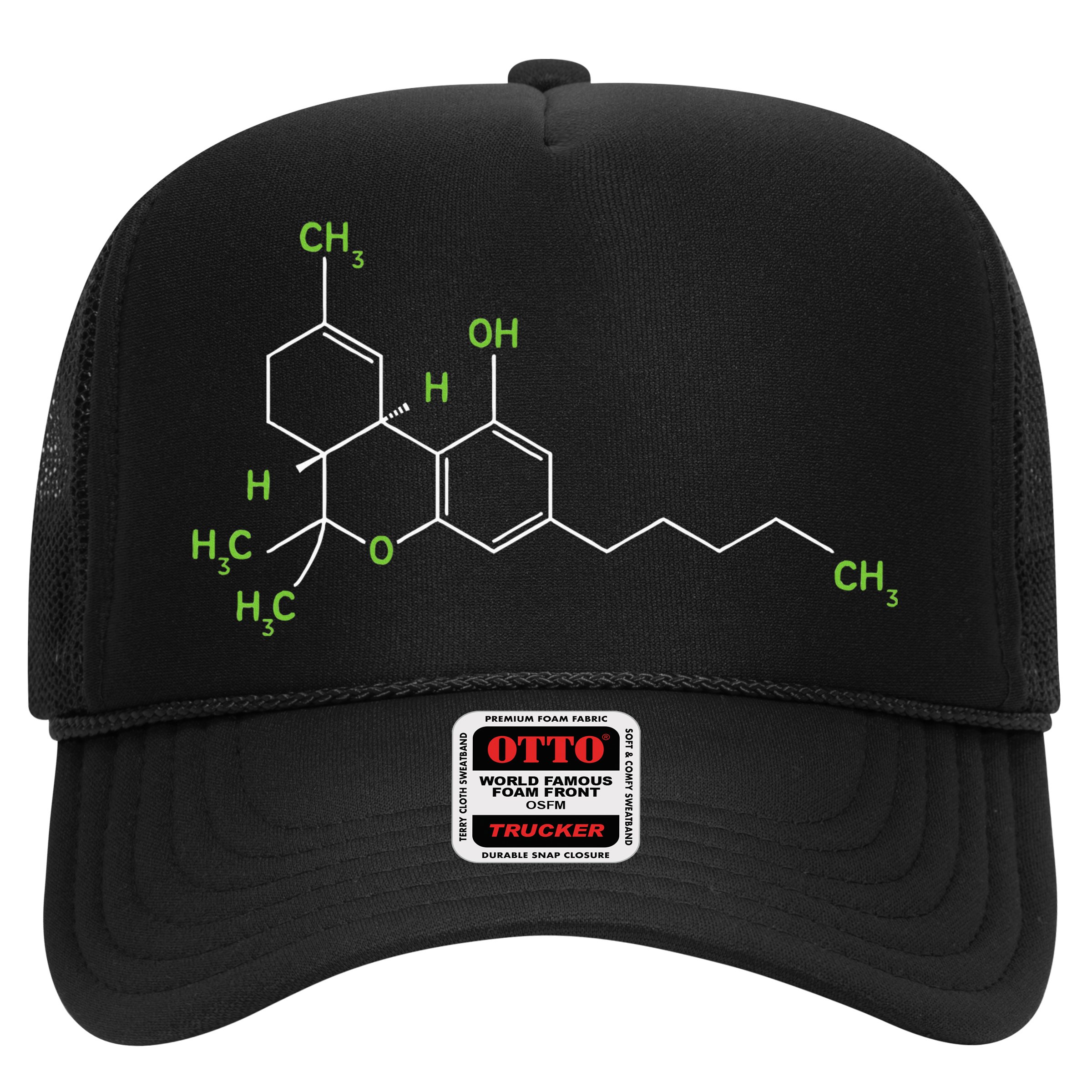 Cannabis Weed Pot Molecule Thc Marijuana Stoner Gift Hat