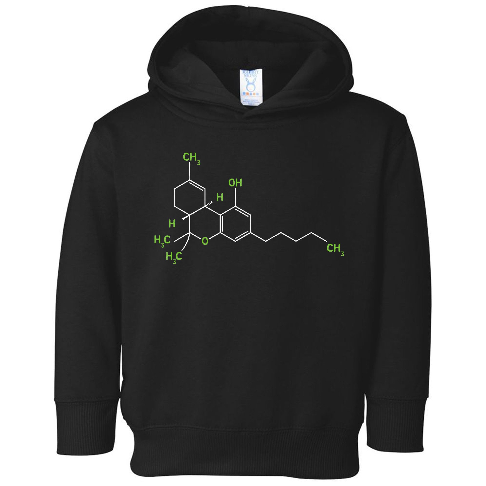 Cannabis Weed Pot Molecule Thc Marijuana Stoner Gift Toddler Hoodie