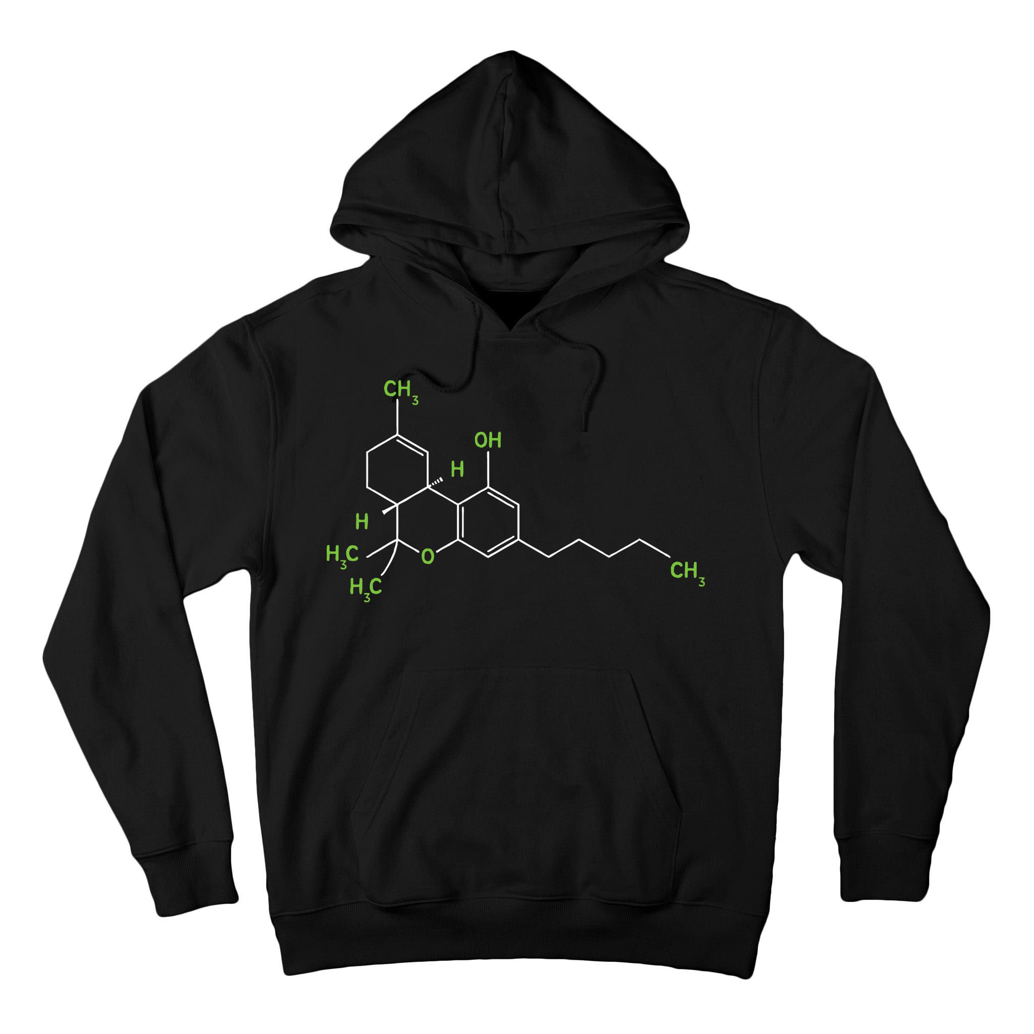 Cannabis Weed Pot Molecule Thc Marijuana Stoner Gift Tall Hoodie