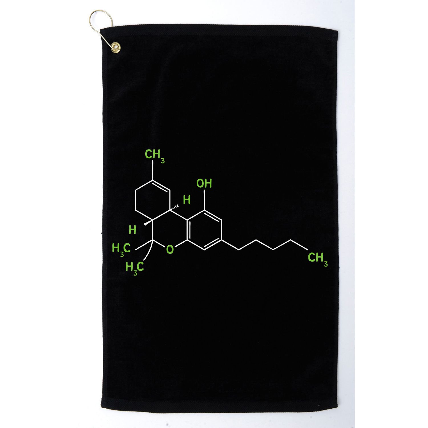 Cannabis Weed Pot Molecule Thc Marijuana Stoner Gift Golf Towel