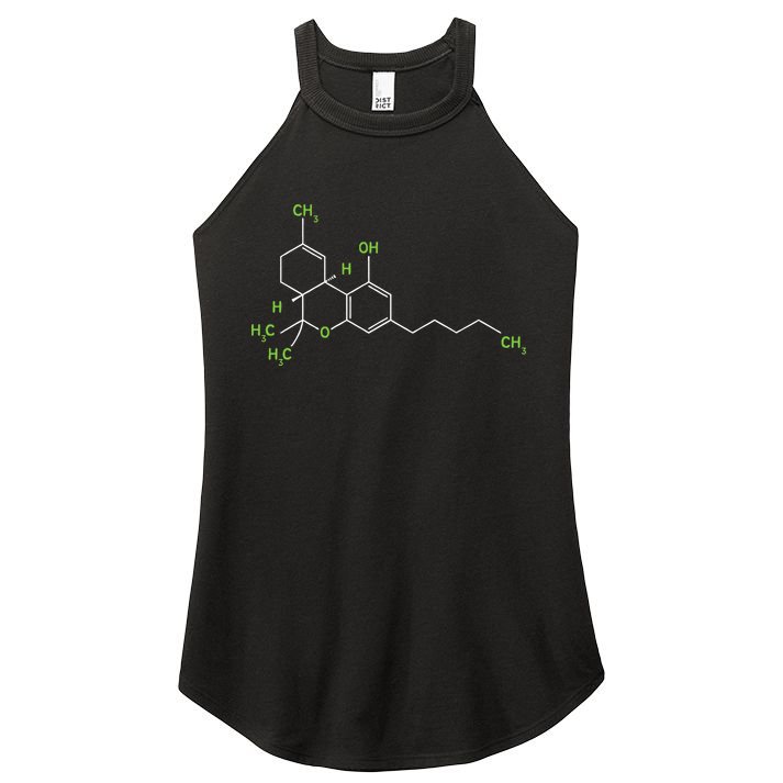 Cannabis Weed Pot Molecule Thc Marijuana Stoner Gift Women's Perfect Tri Rocker Tank