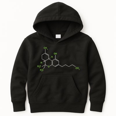 Cannabis Weed Pot Molecule Thc Marijuana Stoner Gift Kids Hoodie