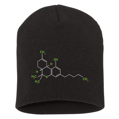 Cannabis Weed Pot Molecule Thc Marijuana Stoner Gift Short Acrylic Beanie