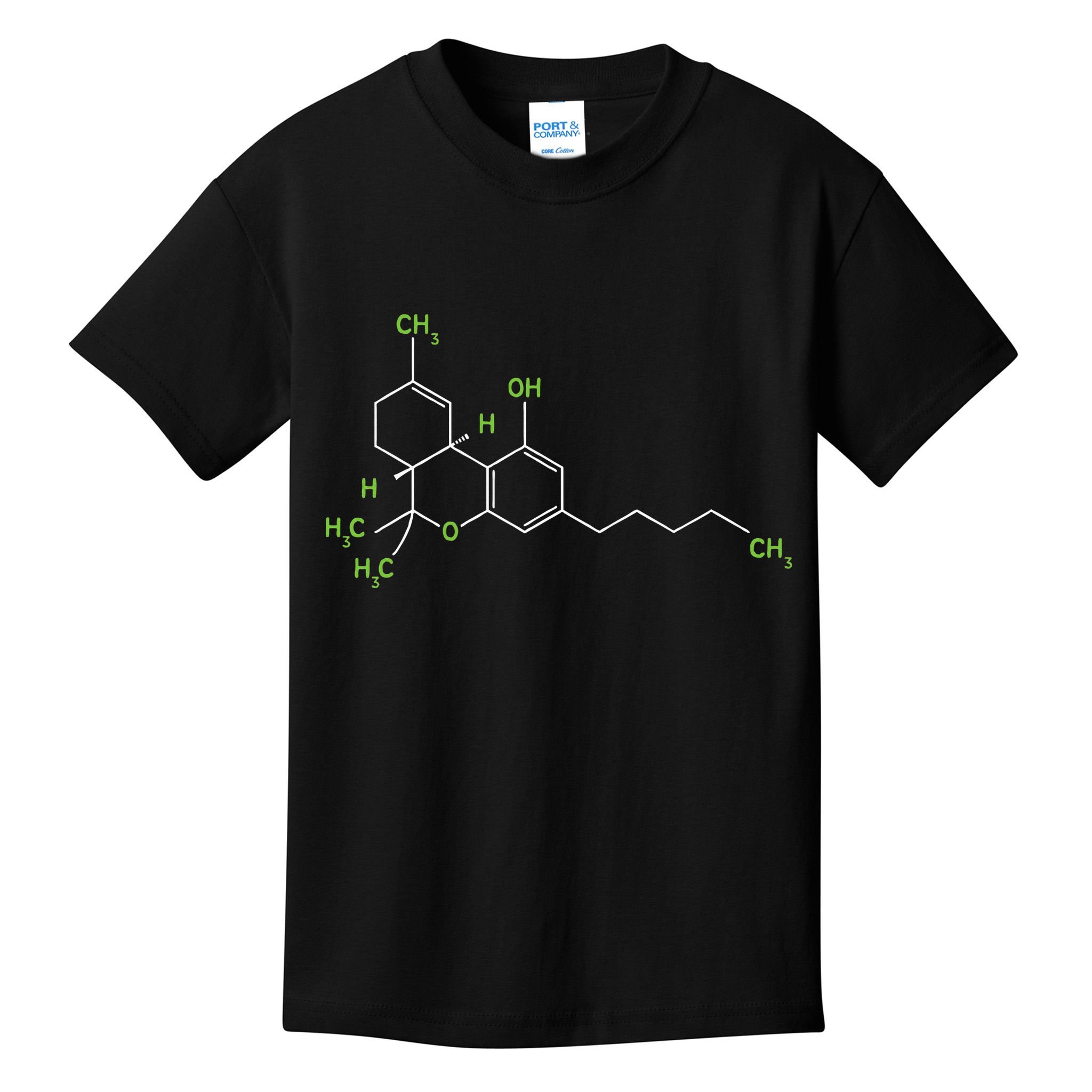 Cannabis Weed Pot Molecule Thc Marijuana Stoner Gift Kids T-Shirt