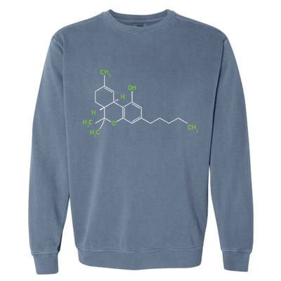Cannabis Weed Pot Molecule Thc Marijuana Stoner Gift Garment-Dyed Sweatshirt