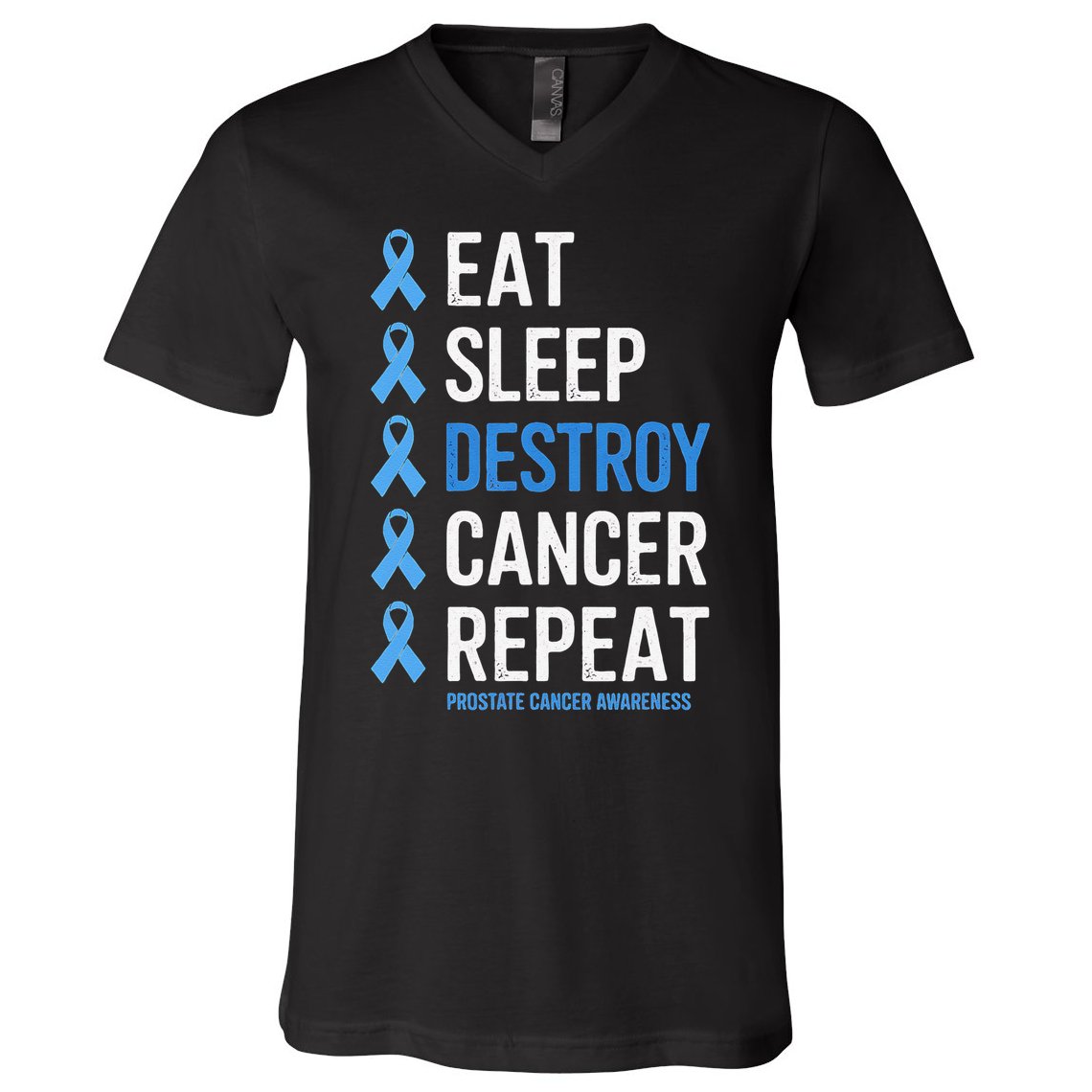 Cancer Warrior Prostate Cancer Awareness V-Neck T-Shirt