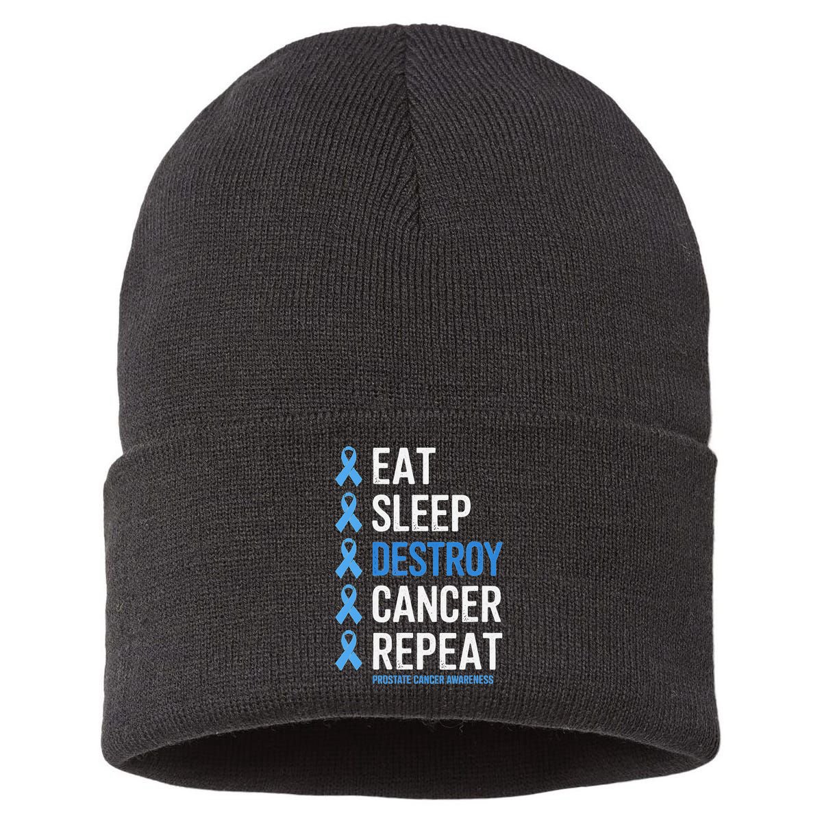 Cancer Warrior Prostate Cancer Awareness Sustainable Knit Beanie