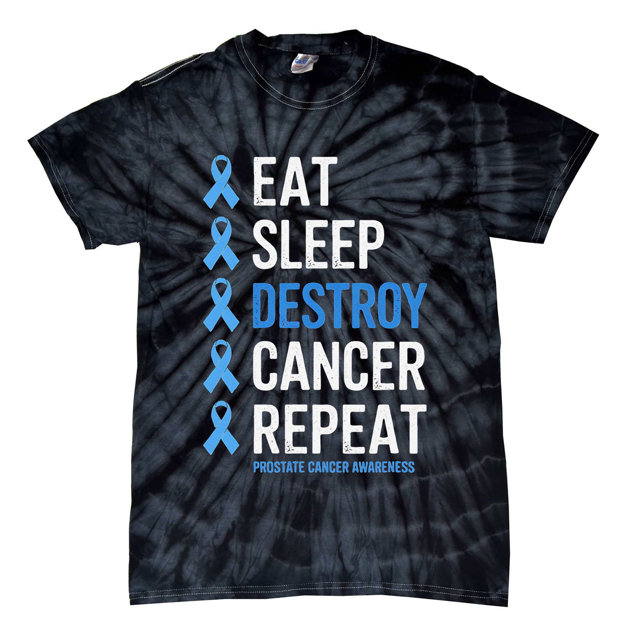 Cancer Warrior Prostate Cancer Awareness Tie-Dye T-Shirt