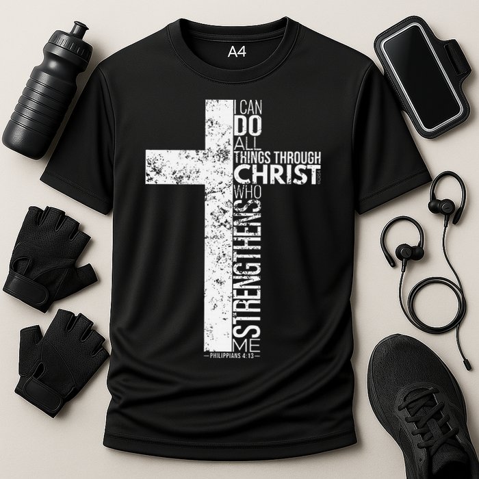 Cross With Philippians 413 Christian Performance Shirt