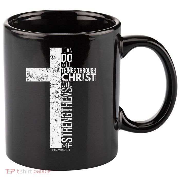 Cross With Philippians 413 Christian 11oz C Handle Ceramic Mug