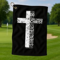 Cross With Philippians 413 Christian Golf Towel