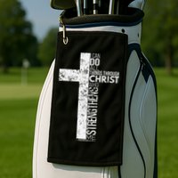 Cross With Philippians 413 Christian Golf Towel