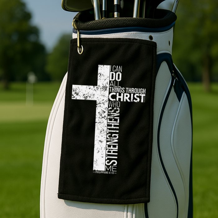 Cross With Philippians 413 Christian Golf Towel