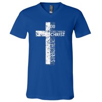 Cross With Philippians 413 Christian V-Neck T-Shirt