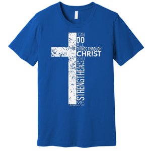 Cross With Philippians 413 Christian Premium T-Shirt