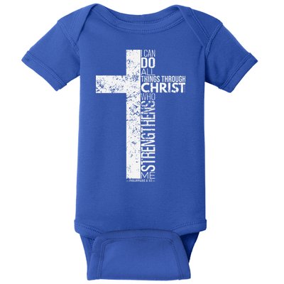 Cross With Philippians 413 Christian Baby Bodysuit