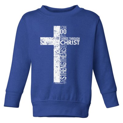 Cross With Philippians 413 Christian Toddler Sweatshirt