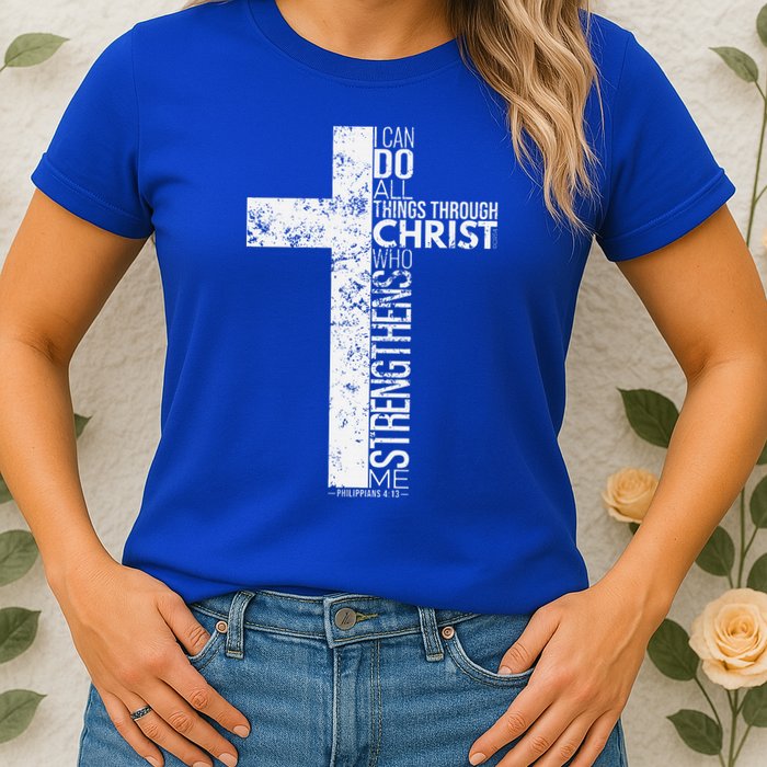 Cross With Philippians 413 Christian Womens T-Shirt