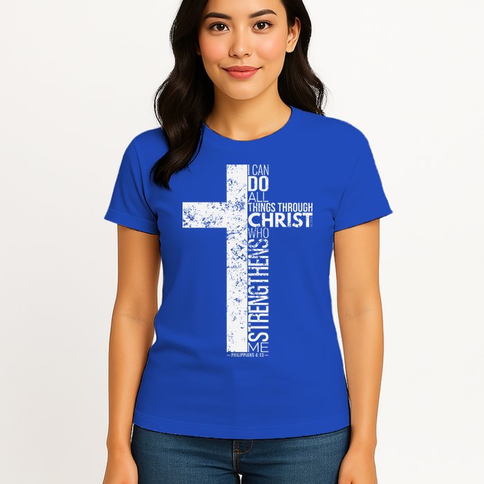 Cross With Philippians 413 Christian Womens T-Shirt