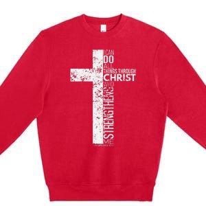 Cross With Philippians 413 Christian Premium Crewneck Sweatshirt