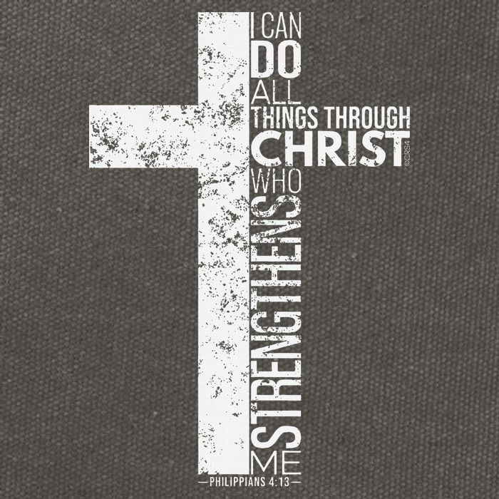 Cross With Philippians 413 Christian Cotton Canvas Backpack