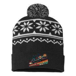 Cruisin Woodward Pontiac To Detroit 2024 Detroit Ren Cen Muscle Car USA-Made Snowflake Beanie