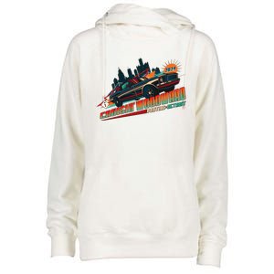 Cruisin Woodward Pontiac To Detroit 2024 Detroit Ren Cen Muscle Car Womens Funnel Neck Pullover Hood