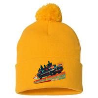 Cruisin Woodward Pontiac To Detroit 2024 Detroit Ren Cen Muscle Car Pom Pom 12in Knit Beanie