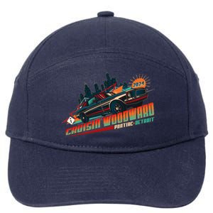 Cruisin Woodward Pontiac To Detroit 2024 Detroit Ren Cen Muscle Car 7-Panel Snapback Hat