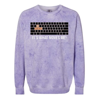 Cool WASD PC Gamer Keyboard Funny Its What Moves Me Gaming Colorblast Crewneck Sweatshirt