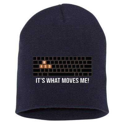 Cool WASD PC Gamer Keyboard Funny Its What Moves Me Gaming Short Acrylic Beanie