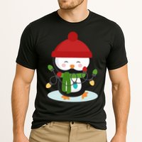 Cute Winter Penguin Christmas Lights Cooling Performance Crew T-Shirt