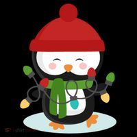 Cute Winter Penguin Christmas Lights Tall T-Shirt