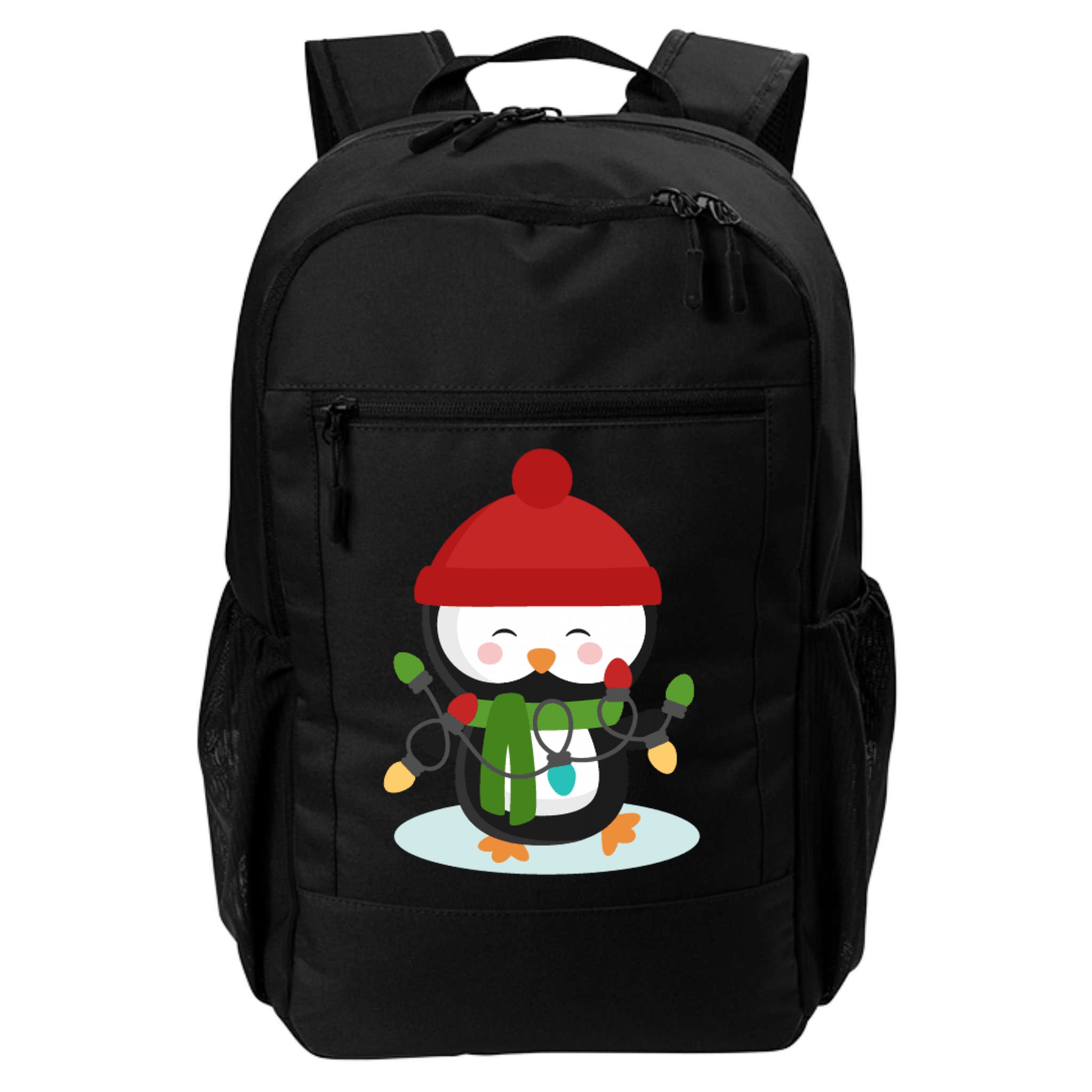 Cute Winter Penguin Christmas Lights Backpack