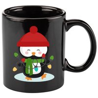 Cute Winter Penguin Christmas Lights 11oz C Handle Ceramic Mug