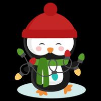 Cute Winter Penguin Christmas Lights 16 in Basic Backpack