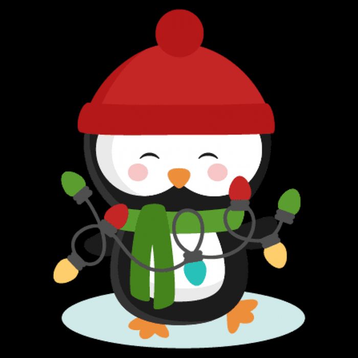 Cute Winter Penguin Christmas Lights 16 in Basic Backpack
