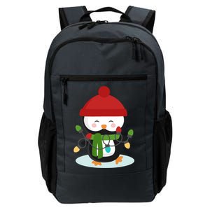 Cute Winter Penguin Christmas Lights Daily Commute Backpack