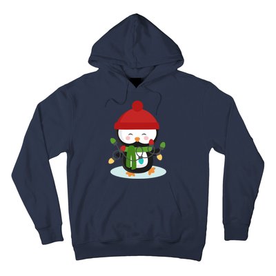 Cute Winter Penguin Christmas Lights Hoodie