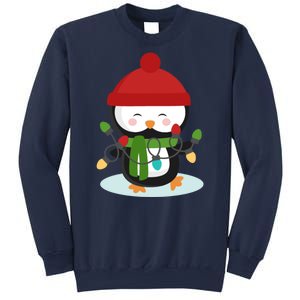 Cute Winter Penguin Christmas Lights Sweatshirt