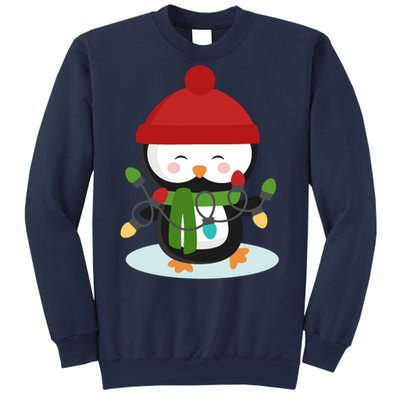 Cute Winter Penguin Christmas Lights Sweatshirt