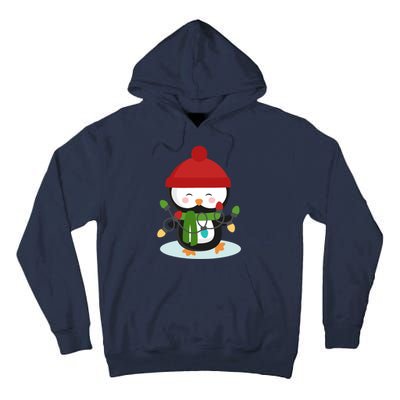 Cute Winter Penguin Christmas Lights Tall Hoodie