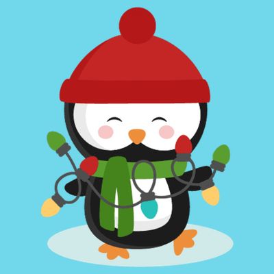 Cute Winter Penguin Christmas Lights T-Shirt