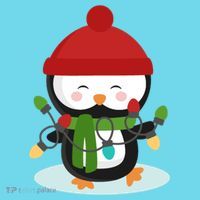 Cute Winter Penguin Christmas Lights T-Shirt