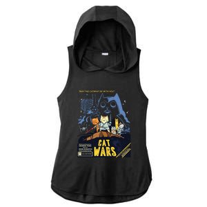 Cat Wars Parody Ladies PosiCharge Tri-Blend Wicking Draft Hoodie Tank