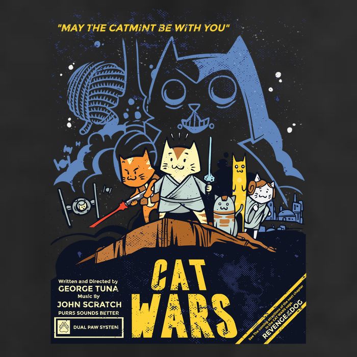 Cat Wars Parody 7 Panel Mesh Trucker Snapback Hat
