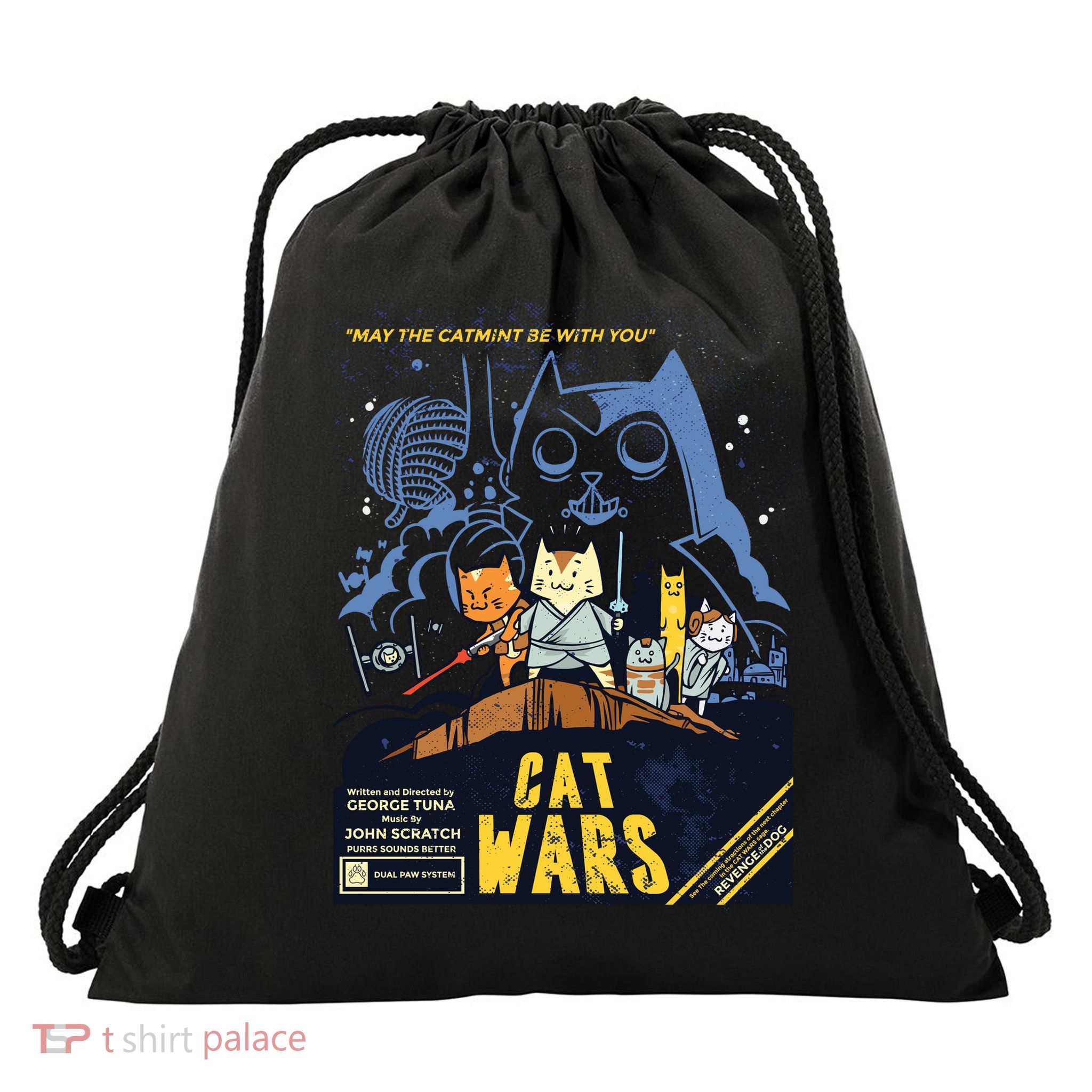 Cat Wars Parody Drawstring Bag