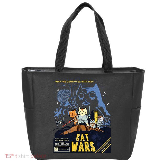 Cat Wars Parody Zip Tote Bag