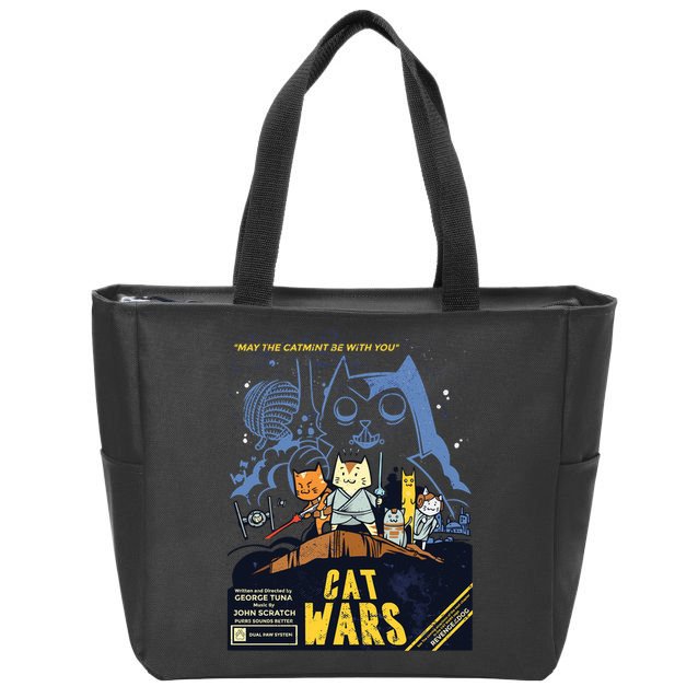 Cat Wars Parody Zip Tote Bag